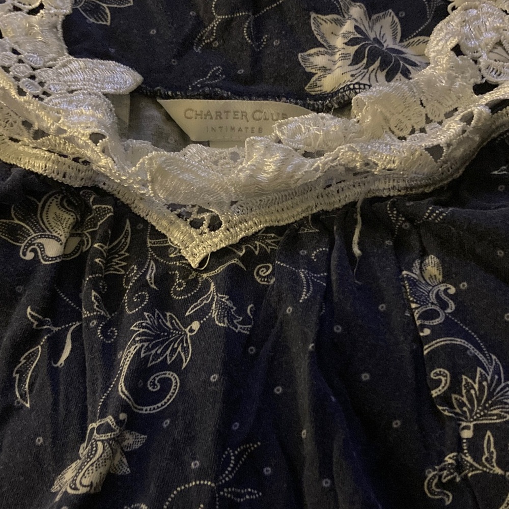 Charter Club Navy Floral Lace nightgown